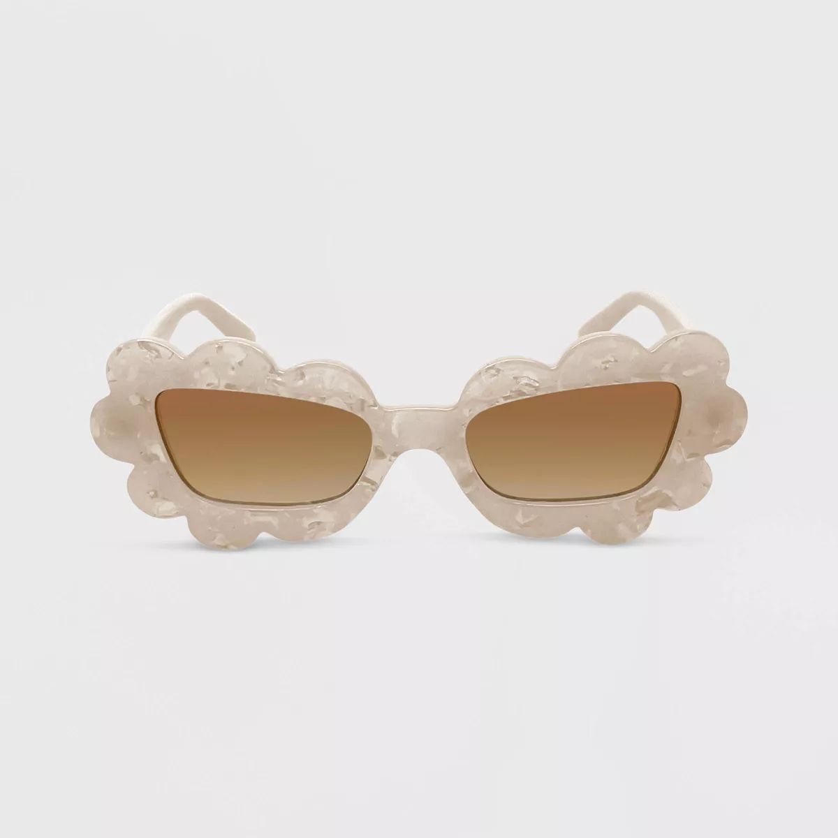 Women's Solid Plastic Novelty Marbleized Cateye Sunglasses - Wild Fable™ Ivory | Target