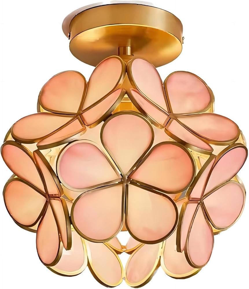 7.9 Inch Petal Ceiling Light, Tiffany Style Metal and Glass Ceiling Light, Modern Ceiling Light w... | Amazon (US)