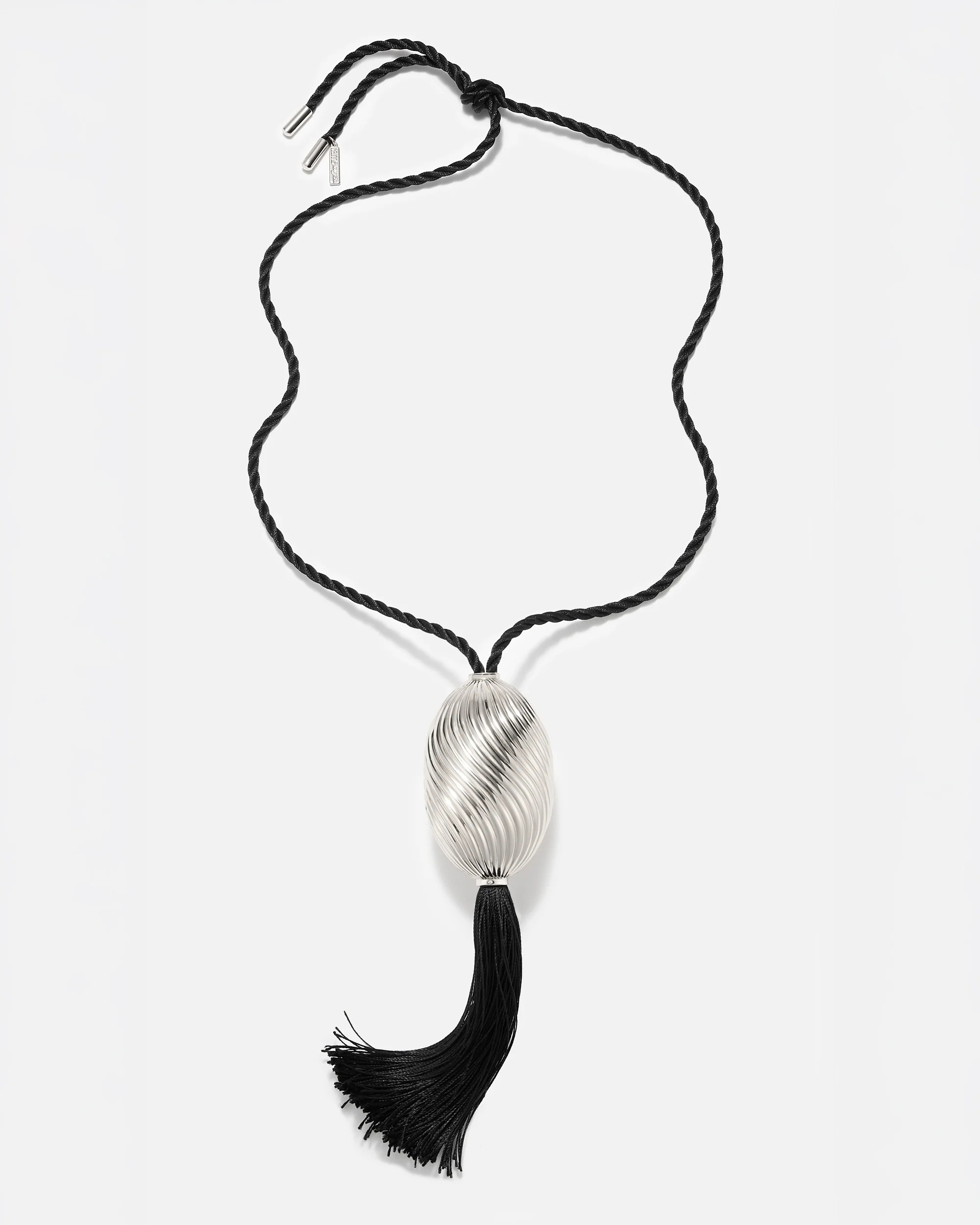 Gabrielle Necklace | Silver Tassel Statement Necklace | Tame New York | Tame New York