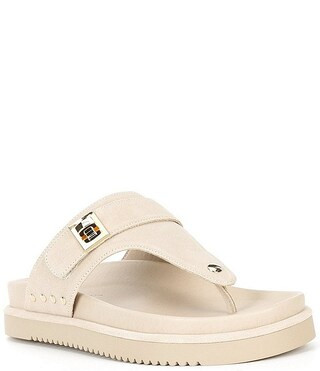 Steve Madden Thona Suede Footbed Thong Sandals | Dillard's | Dillard's