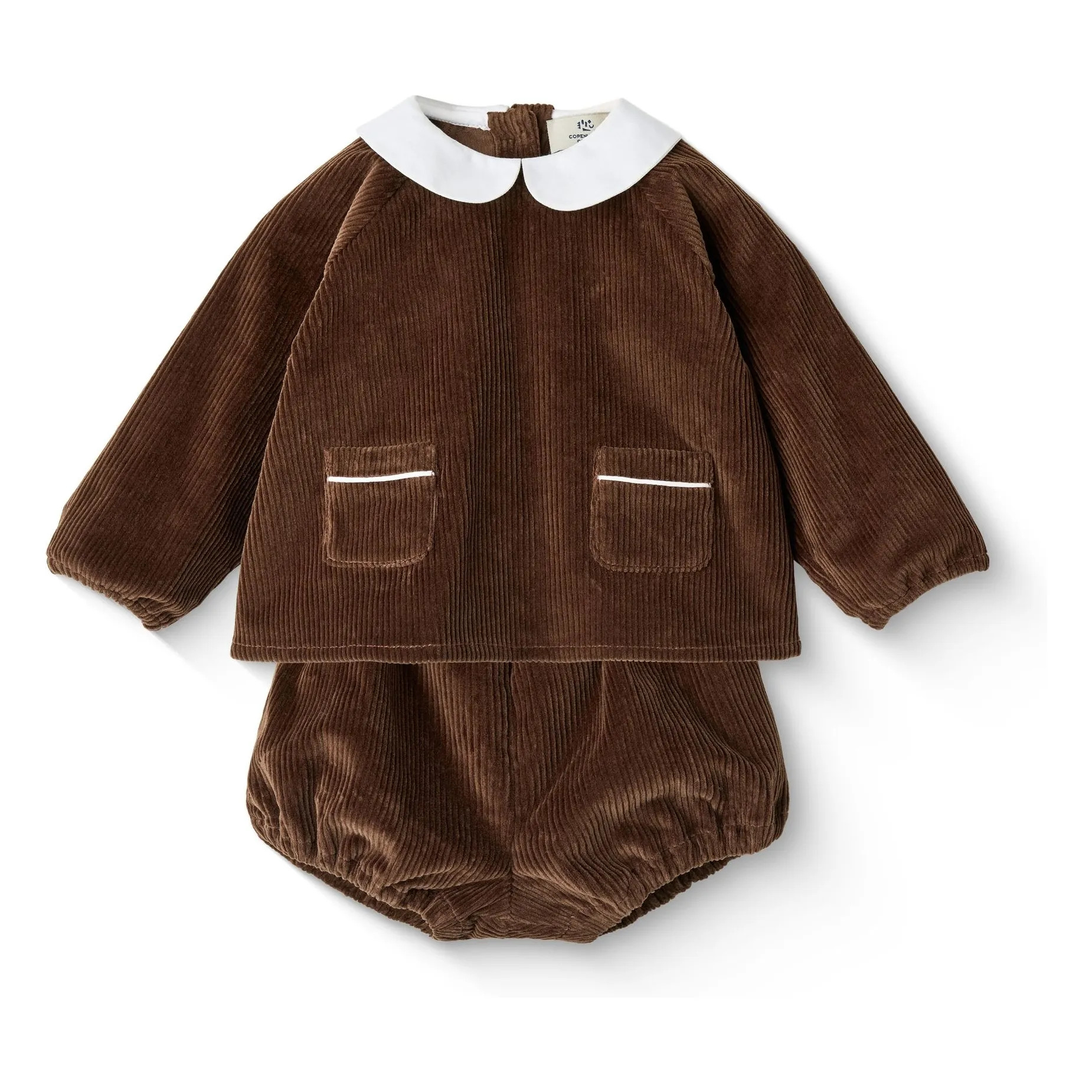 Corduroy blouse and bloomer set | Brown | Smallable