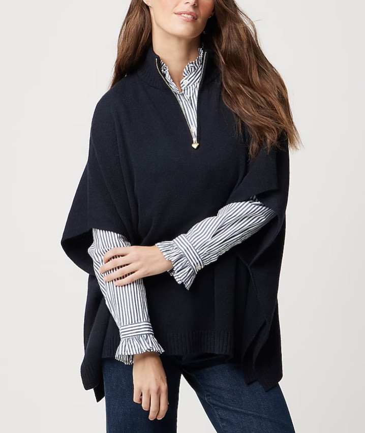 Navy blue poncho 

#LTKSeasonal #LTKFindsUnder100 #LTKSaleAlert