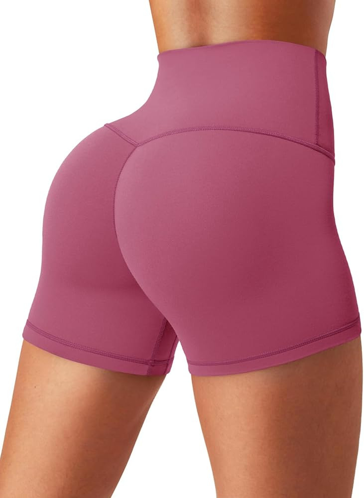 Aoysky Womens Buttery Soft Biker Shorts 4" High Waisted Ruched Workout Gym Yoga Running Athletic ... | Amazon (US)