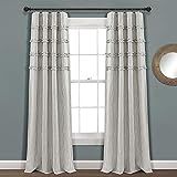 Lush Decor, Gray Vintage Stripe Yarn Dyed Cotton Window Curtain Panel Pair, 84" x 40", 84 in x 40 | Amazon (US)