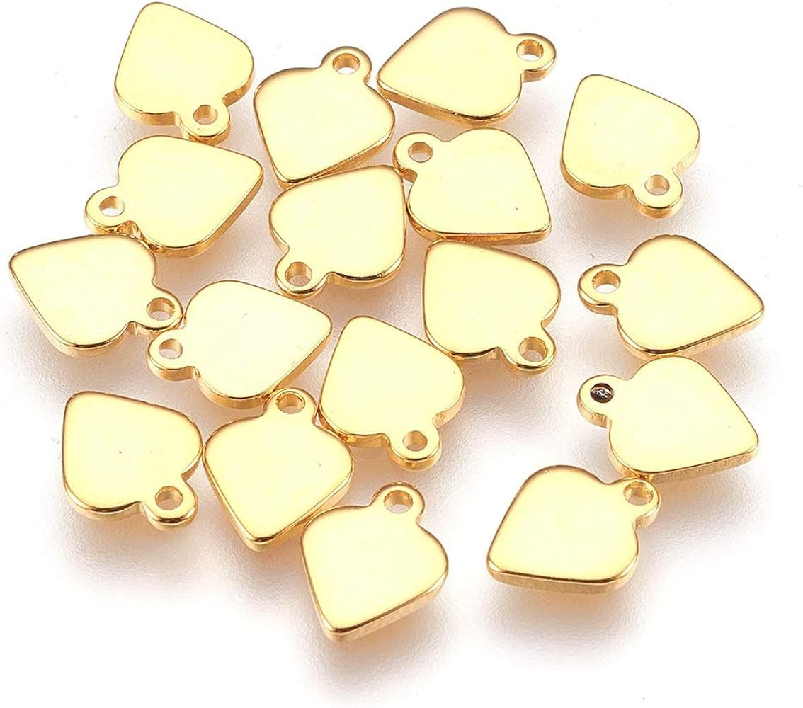 Beadthoven 100pcs 304 Stainless Steel Charm Pendants | Amazon (US)