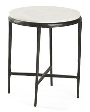 Aluminum And Marble Accent Table | TJ Maxx