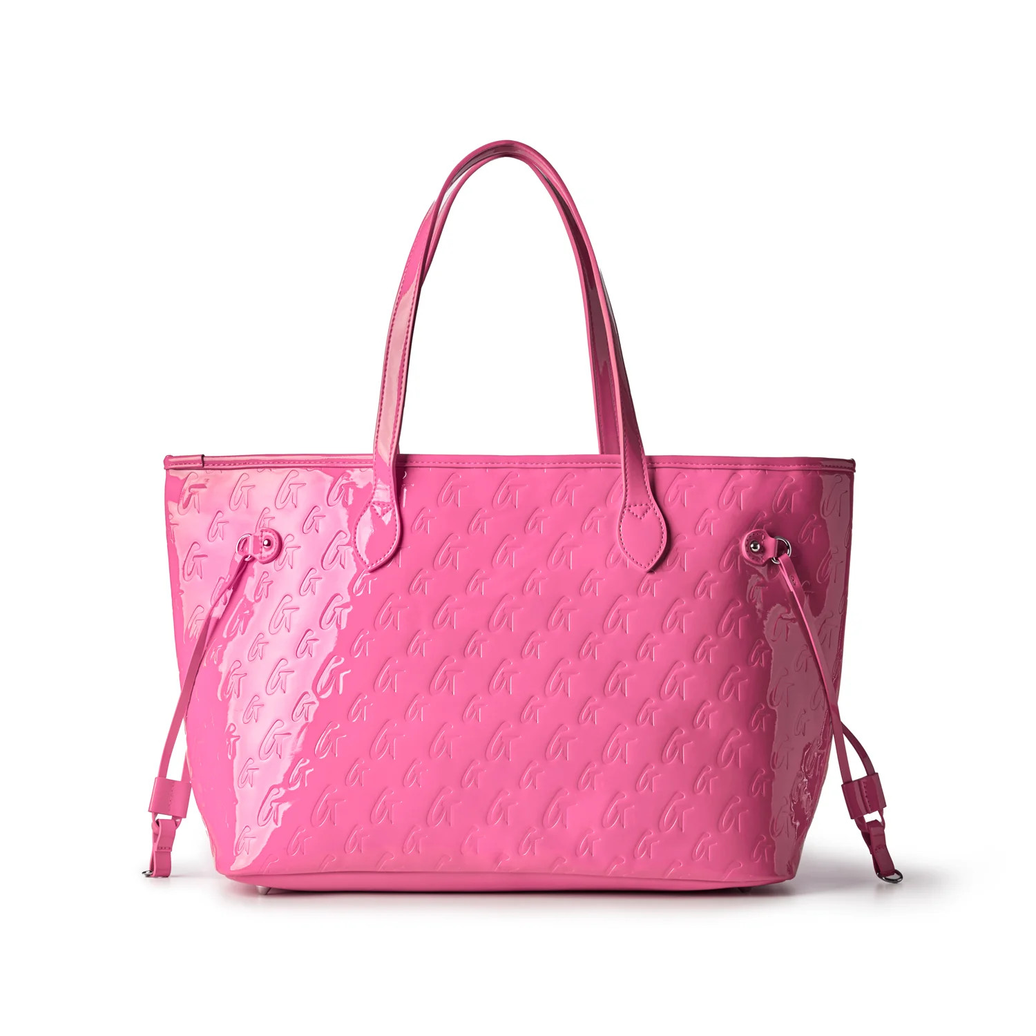 MONOGRAM GLAM TOTE - MIRROR HOT PINK | Glam-Aholic Lifestyle