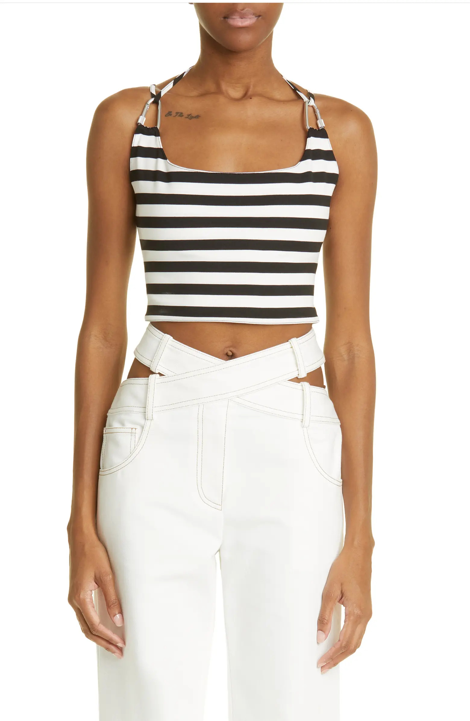 Stripe Carabiner Hardware Crop Tank Top | Nordstrom
