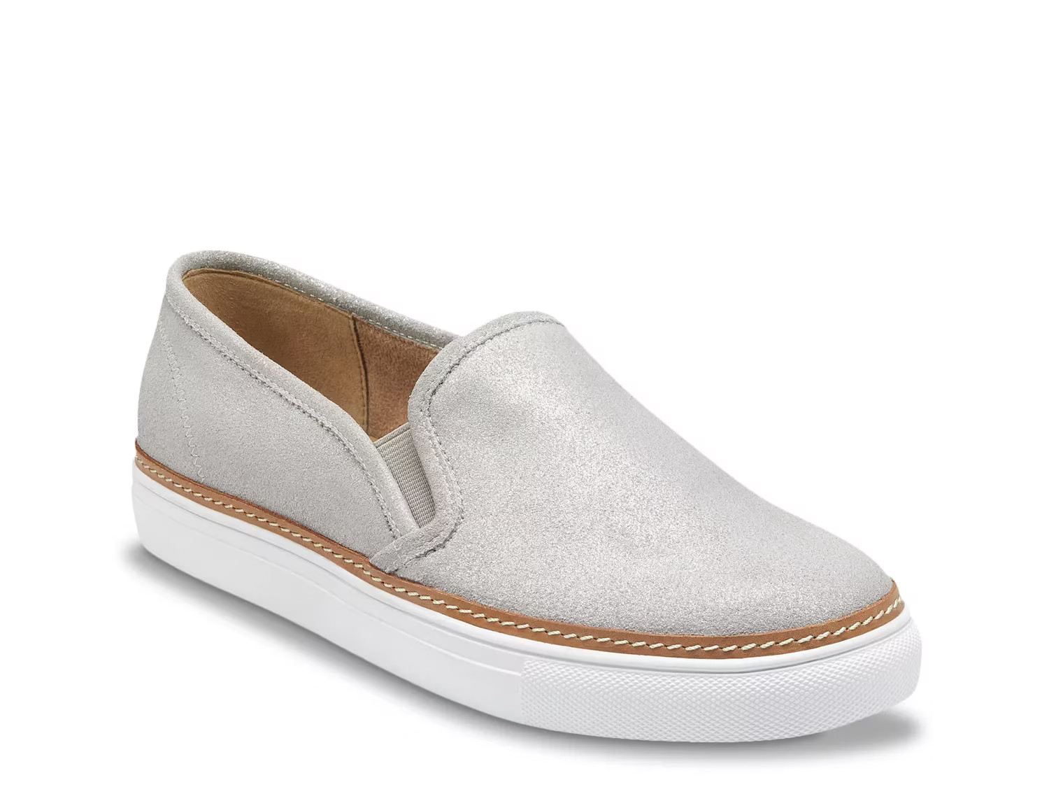 Aerosoles Newburgh Slip-On Sneaker - Women's - Silver Metallic Suede - Size 12 | DSW