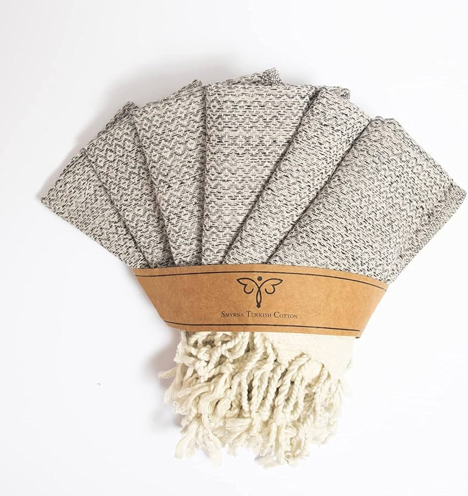 SMYRNA TURKISH COTTON Wash Cloths Pack of 6 | 12"x12" | Versatile Bath Towels for Bathroom, Hotel... | Amazon (US)