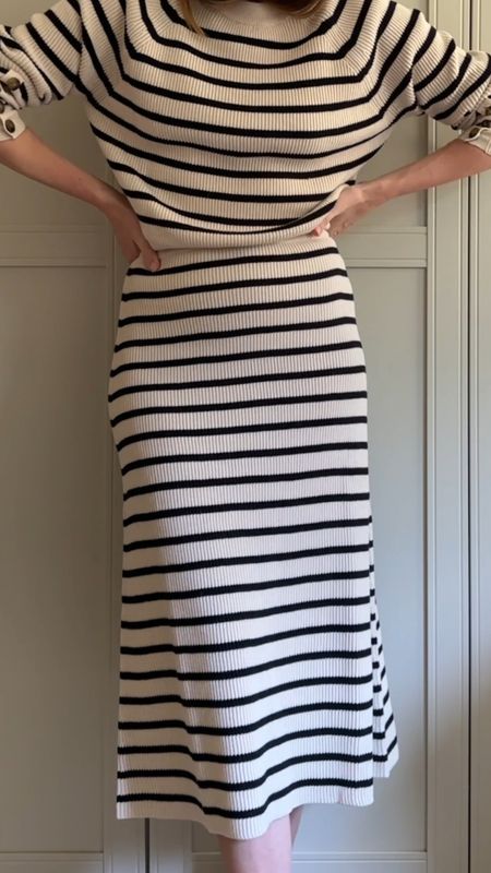 A quick look at this striped set 〰️ perfect together and as separates. 

+ I’m 5’6” and would personally love more length on the skirt (love a true hit at the ankle & this hits well above) but it could be worn lower on the waist with a longer sweater for more length 
+ it’s slightly more a-line than expected but can take on dressy
+ the wool & cotton mix is not at all scratchy & I can see it working well for every season. think white tee for spring/summer and paired with boots and a coat topper for fall and winter. 
+ it also comes in classic ivory and black! 

Sizing: I took my larger size in both & think I could have gotten away with my smaller size in the skirt but do like a slightly relaxed silhouette!

fall outfits, outfit try on, outfit reels, classic style, casual chic outfits, mom outfits, striped skirt, ribbed skirt, Sézane naelle skirt, Sézane striped sweater, fall skirts, fall sets, fall sweaters, classic style, Parisian outfits, capsule style, separates 

#LTKFind #LTKSeasonal #LTKstyletip