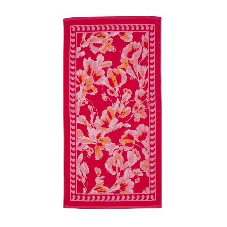 Better Homes & Gardens Merida Floral Beach Towel, Size 72”L x 38”W | Walmart (US)
