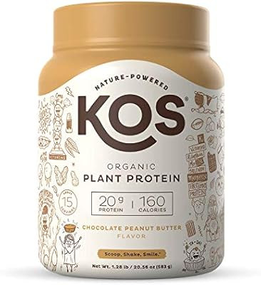 KOS Organic Plant Based Protein Powder – Raw Organic Vegan Protein Blend, 1.3 Pound, 15 Serving... | Amazon (US)