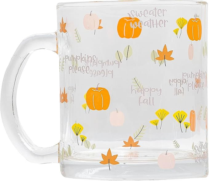 Pearhead Glass Harvest Mug, Halloween Home Décor, Coffee And Tea Glass Mug, Fall Drinkware Acces... | Amazon (US)