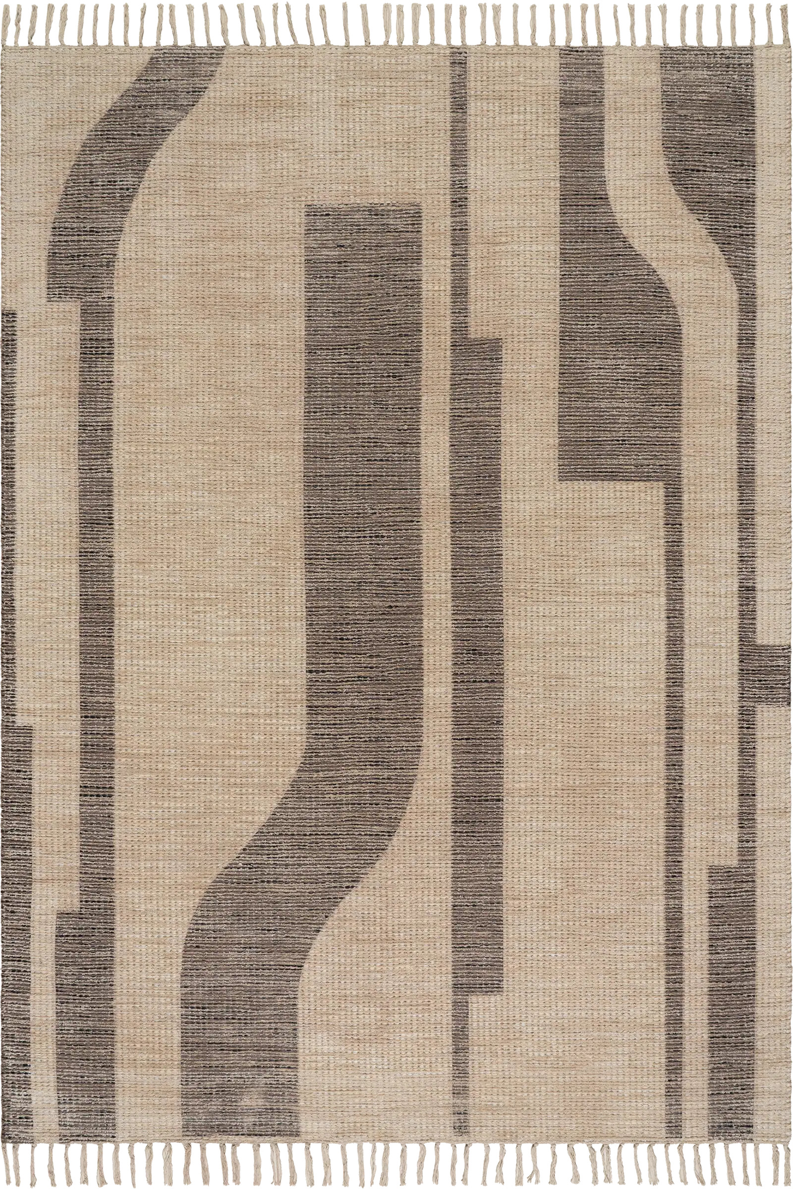 Color: NaturalShomar Bohemian Abstract Striped Rug | Natural Natural swatchShape: RectangleRectan... | Rugs USA