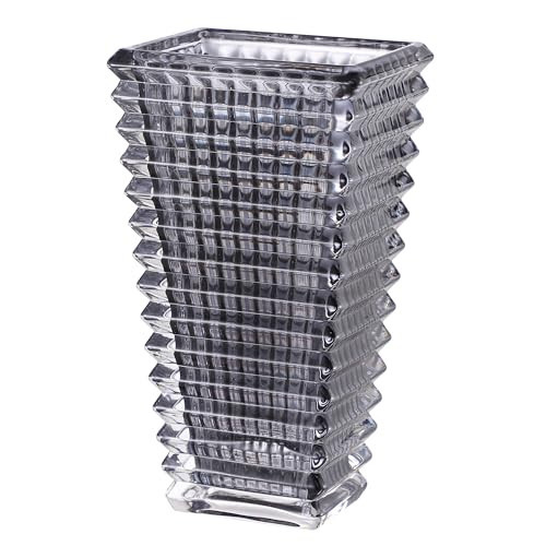 MCMCNCUIU Crystal Vase, Large Crystal Vases for Flowers, Black Large Flower Vase, Modern Glass Vases for Living Room, Bedroom, Kitchen, Dining Table, Mantle, Wedding, 9 Inches | Amazon (US)