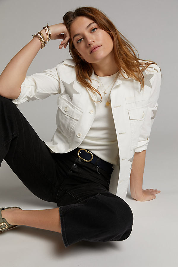 Pistola Camilo Starry Denim Jacket By Pistola in White Size XS | Anthropologie (US)