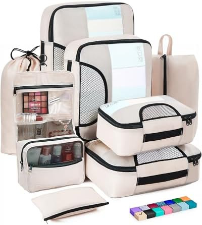 Veken 8 Set Packing Cubes for Suitcases, Luggage Organizer Bags Set for Carry on, Travel Gifts fo... | Amazon (US)