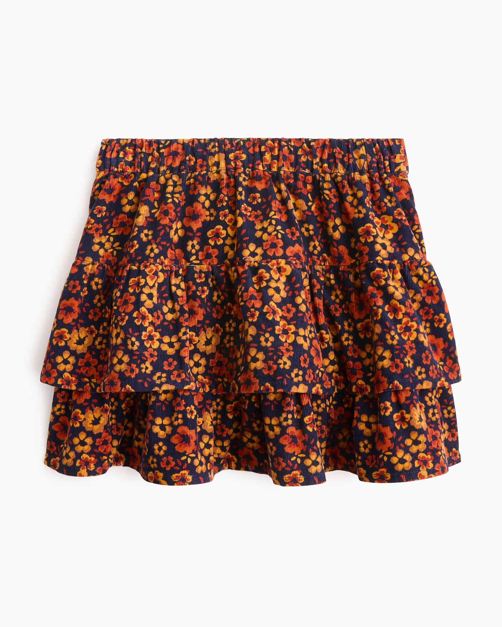 Girls' floral corduroy tiered skirt | J.Crew Factory