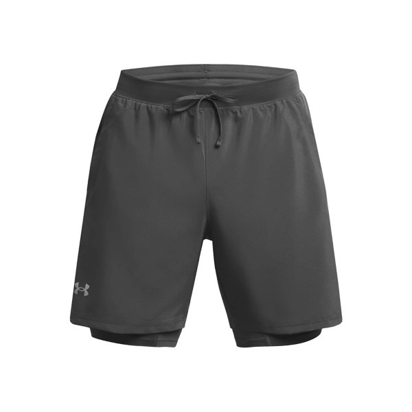 Men's Under Armour Launch 2-in-1 7"" Shorts Small Castlerock/Reflective | Scheels