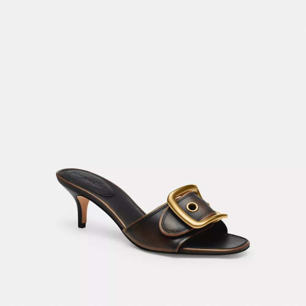 Margot Sandal With Oversized Buckle In Loved Leather | Coach (US)