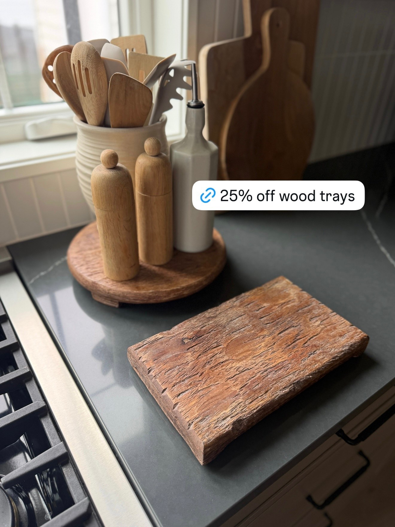 25% off our wood pedestal trays. I love using these in our kitchen and bathroom. I have the medium size round tray and the small tray shown here  

#LTKHome #LTKSaleAlert