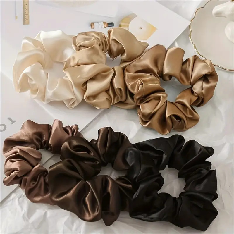 Solid Color Scrunchies Hair Tie Satin Hair Rope Soft - Temu | Temu Affiliate Program