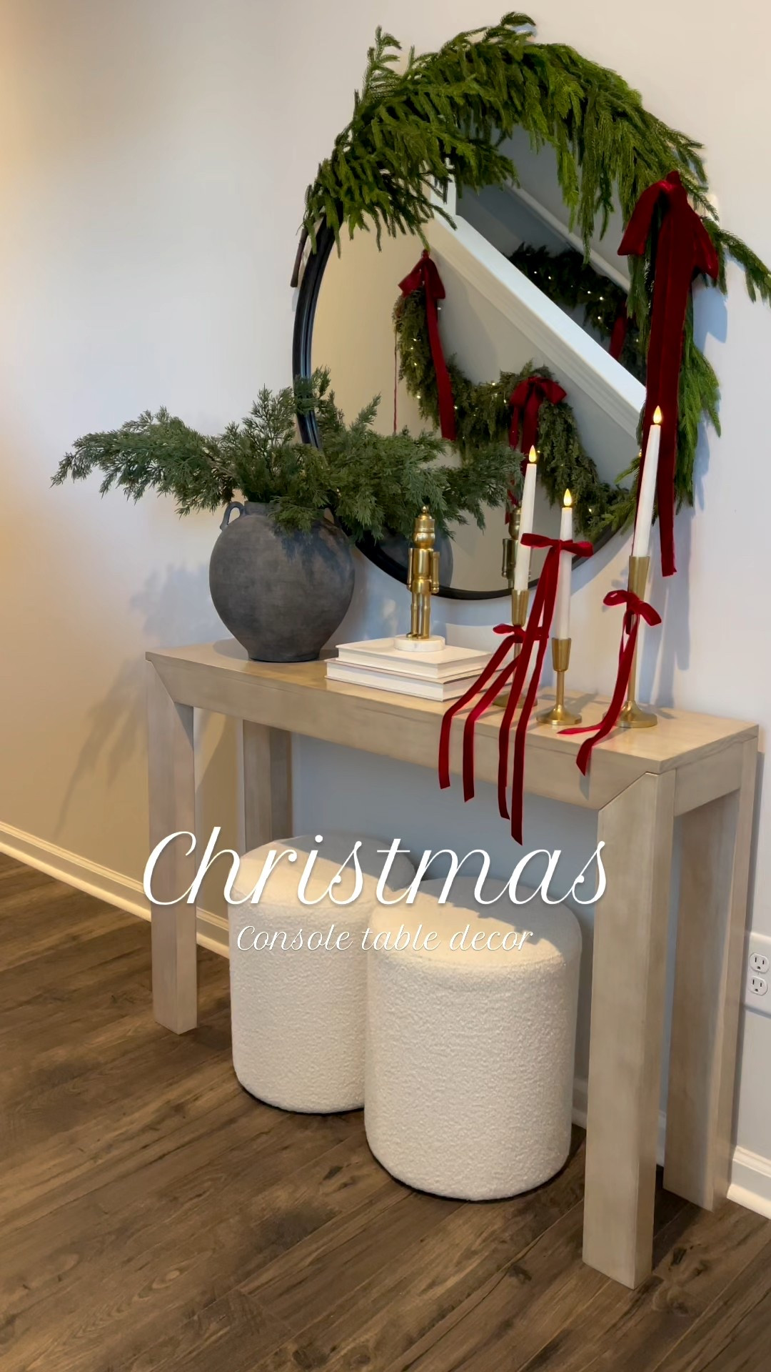 Christmas console table decor 

#LTKHoliday #LTKSeasonal #LTKHome