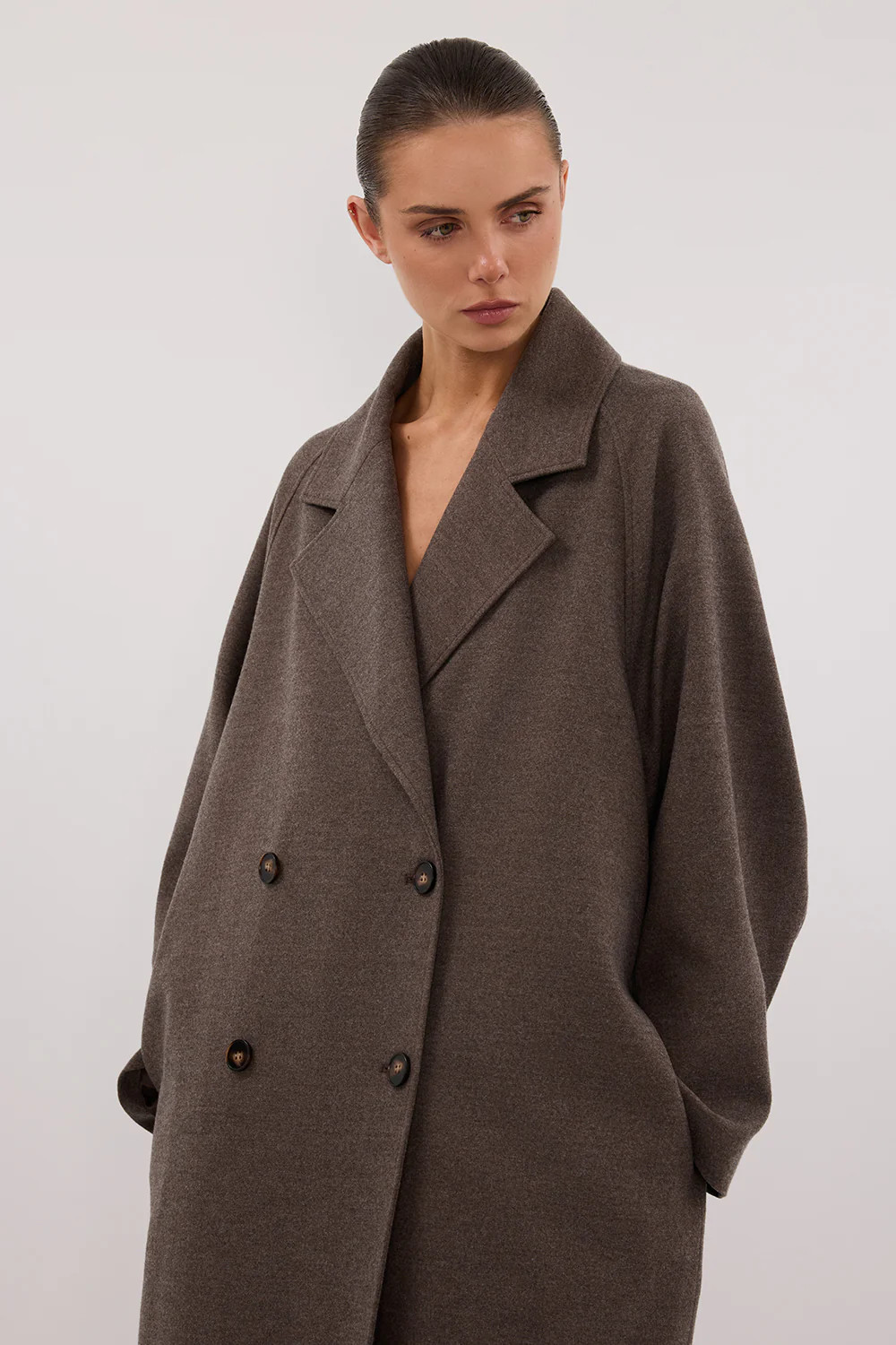 YORK COFFEE WOOL BLEND COAT | DISSH