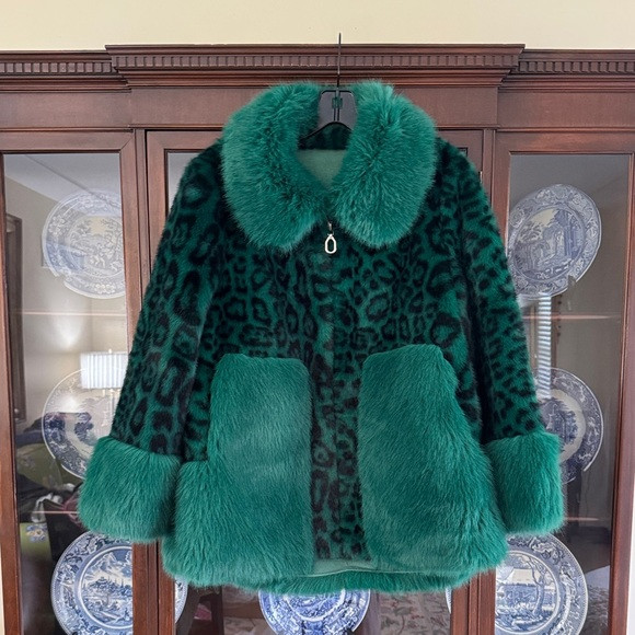 Emerald Green Faux Fur Leopard Coat | Poshmark