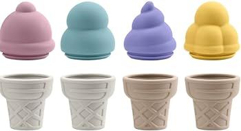 Silicone Ice Cream Toy-Pretend Ice Cream Play Set for Kids-Food Grade Silicone, Non-Toxic Silicon... | Amazon (US)
