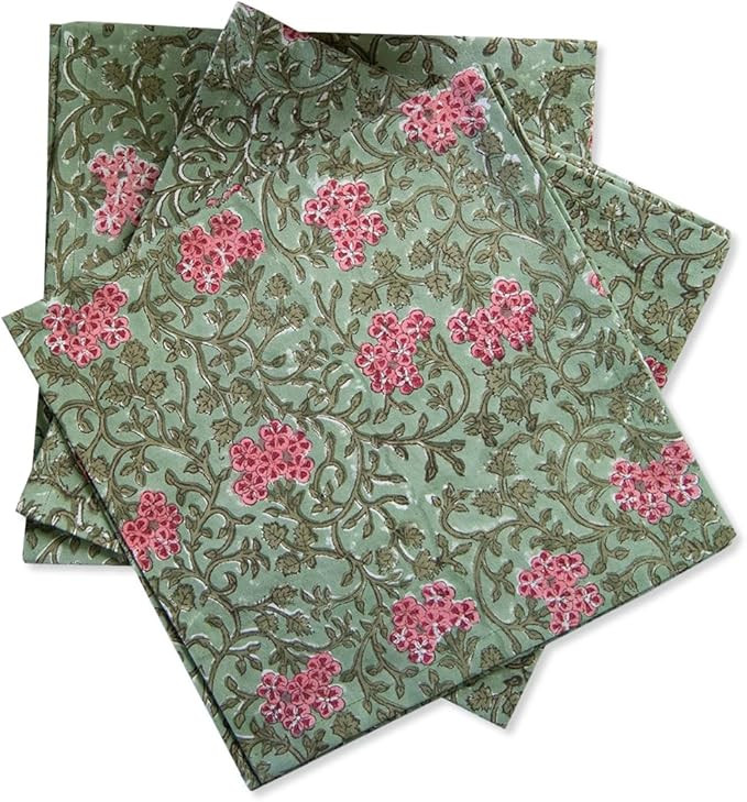 100% Cotton Cloth Napkins Hand Block Print Set of 6 for Kitchen Linen Designer Table Linen Everyd... | Amazon (US)