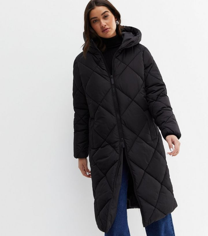 Black Quilted Hooded Long Puffer Jacket
						
						Add to Saved Items
						Remove from Saved I... | New Look (UK)