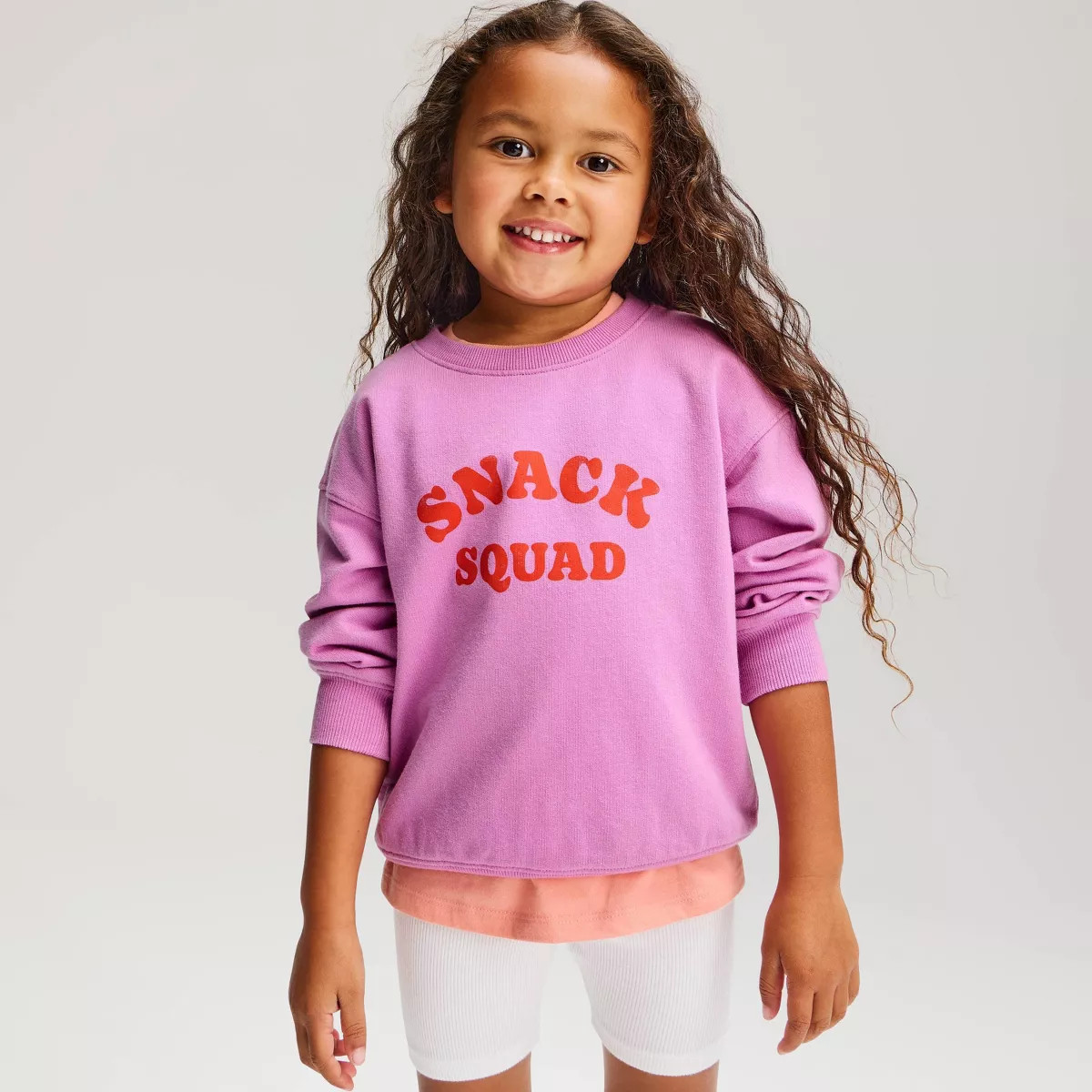 Toddler Girls' Snack Squad French Terry Crewneck - Cat & Jack™ Purple 3T | Target