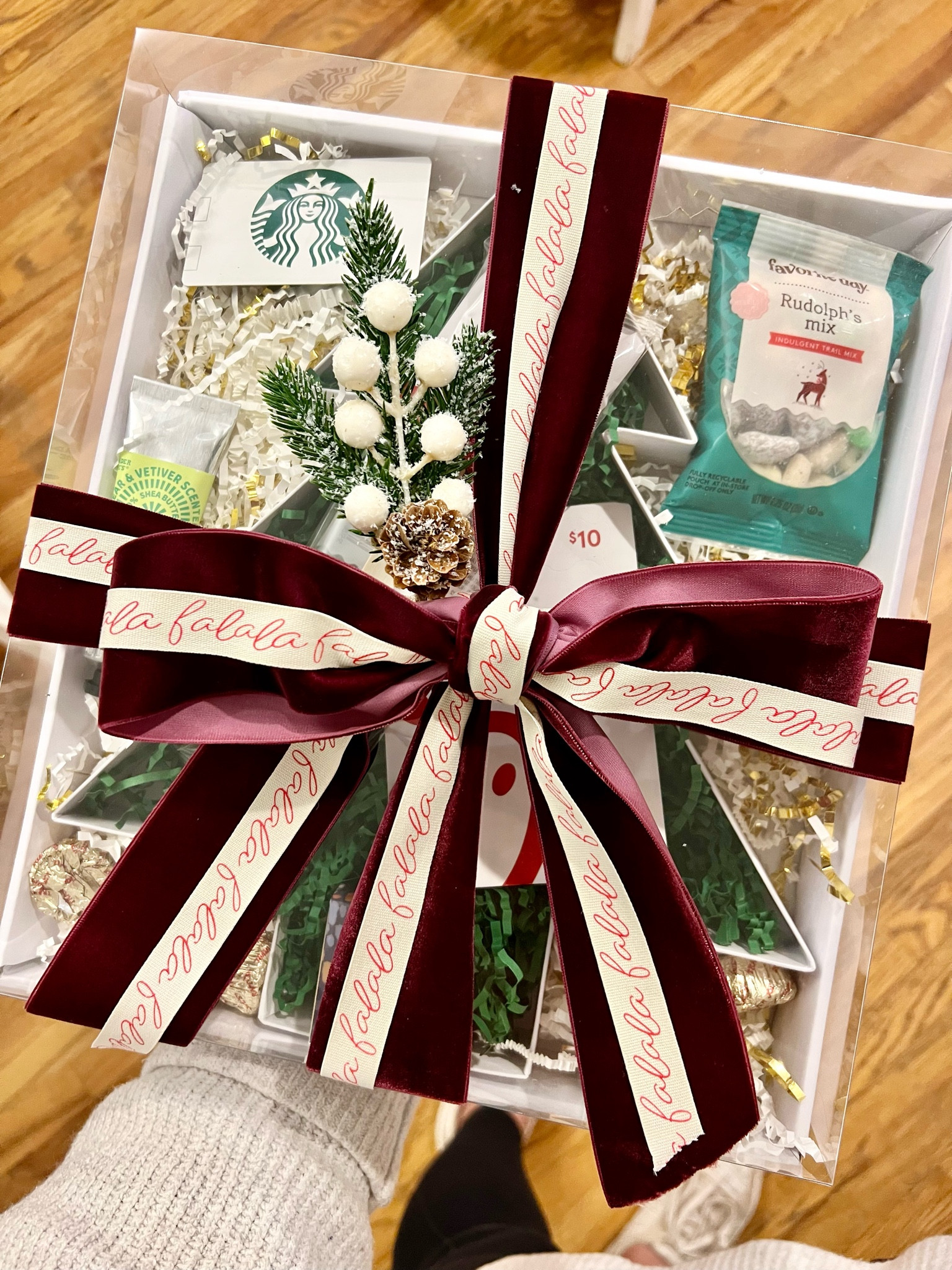 Teacher/neighbor/friend gift box! Everything linked 🫶🏻

What’s in mine:

$10 Starbucks card
$10 CFA card
Christmas snack mix 
Hand lotion 
Lip mask 
Hot cocoa spoon
Chocolate treats 

#LTKGiftGuide #LTKHoliday #LTKSeasonal