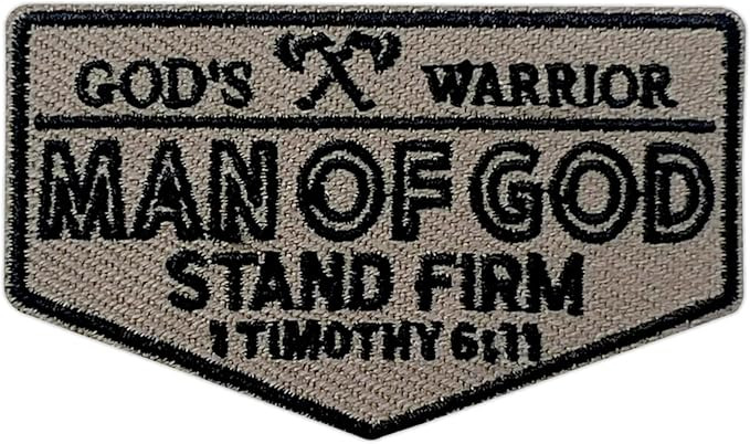 1 Timothy 6:11 Gods Warrior Man of God Patch, Christian 3 Inches Iron On/Sew On Embroidered Appli... | Amazon (US)