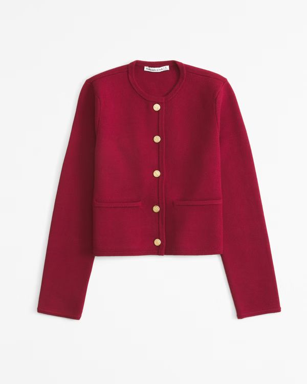 Women's LuxeLoft Crew Sweater Jacket | Women's Tops | Abercrombie.com | Abercrombie & Fitch (US)