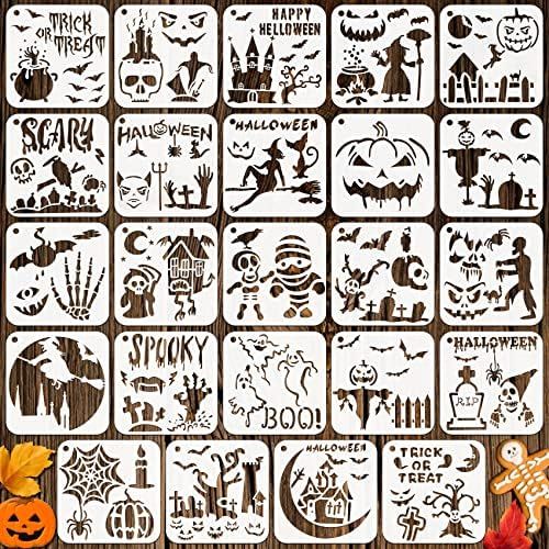 Halloween Painting Stencils Drawing Template - ASHINER 24PCS Halloween Painting Stencils Reusable DI | Amazon (US)