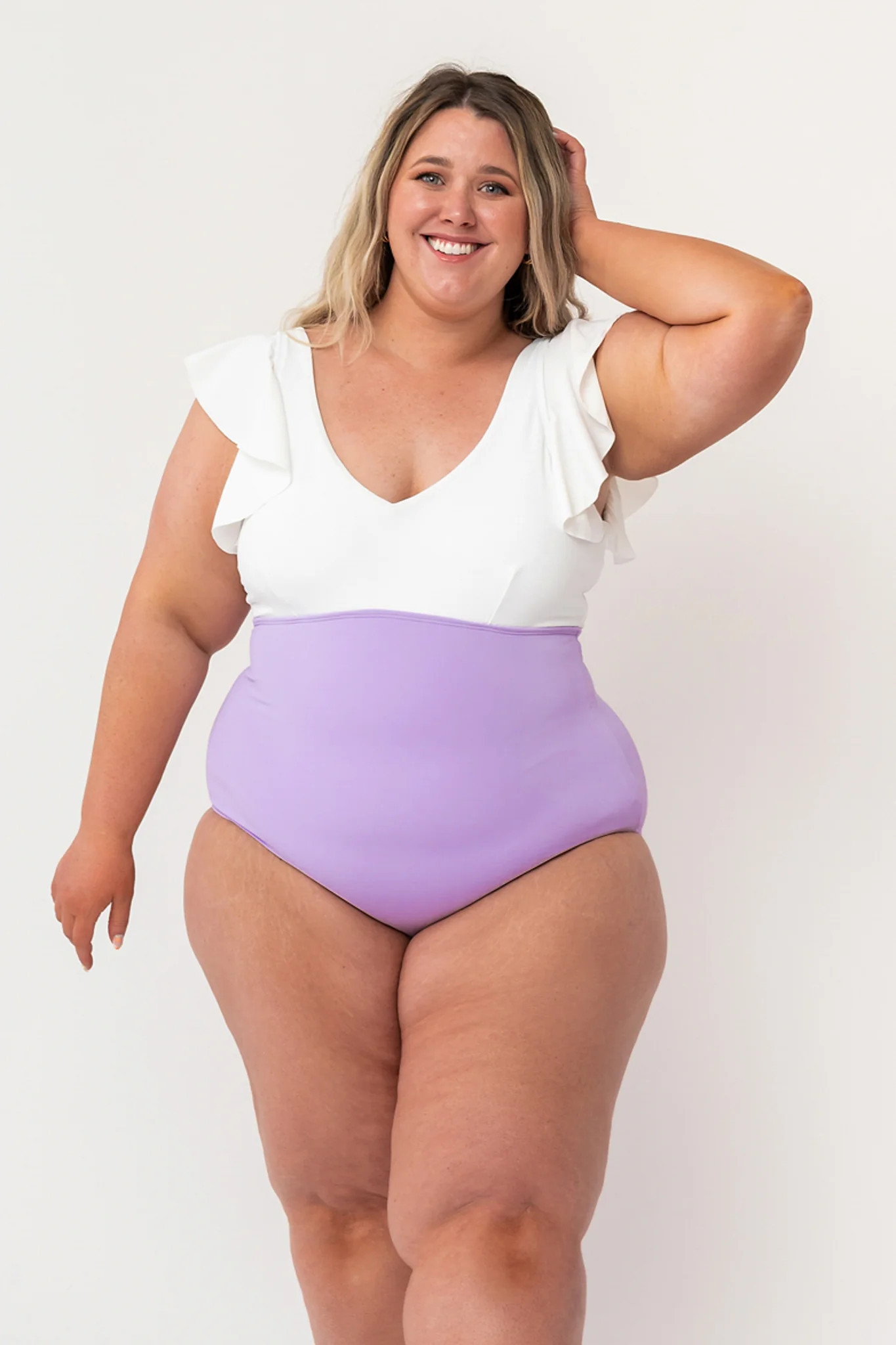 Ocean One Piece | Lavender Love & White XX-Large | Coral Reef Swim