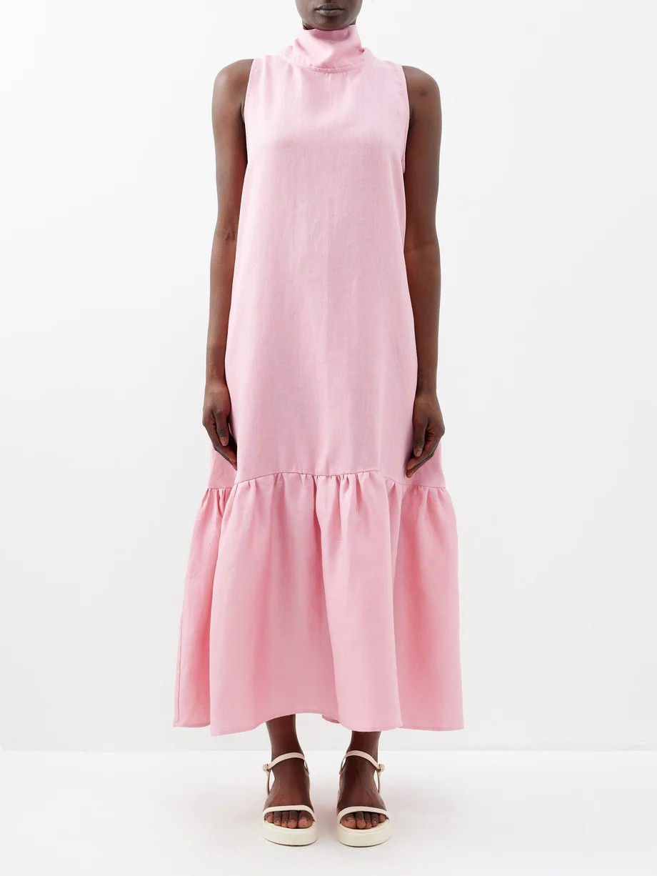 Oslo high-neck linen midi dress | Matches (US)