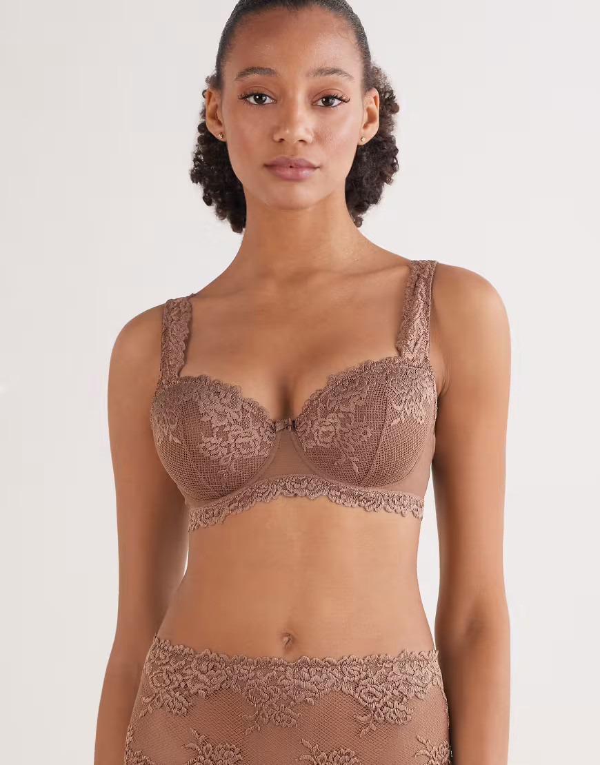 Intimissimi Pretty flowers sofia balconette bra in caramel dark beige-Neutral | ASOS (Global)