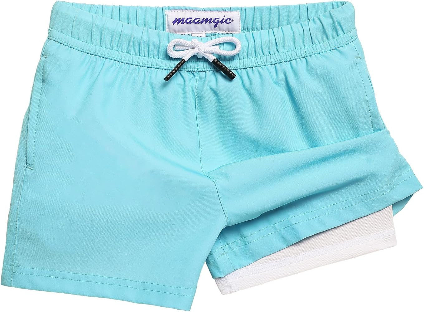 maamgic Boys Swim Trunks with Compression Liner Stretch Boy Swim Shorts Toddler Bathing Suit Swim... | Amazon (US)