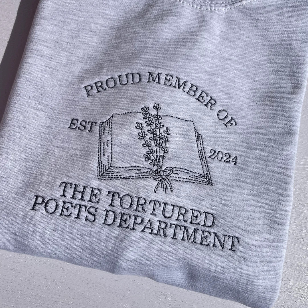 The Tortured Poets Department Sweatshirt Swiftie Sweatshirt Tortured Poets Embroidered Hoodie Gif... | Etsy (US)
