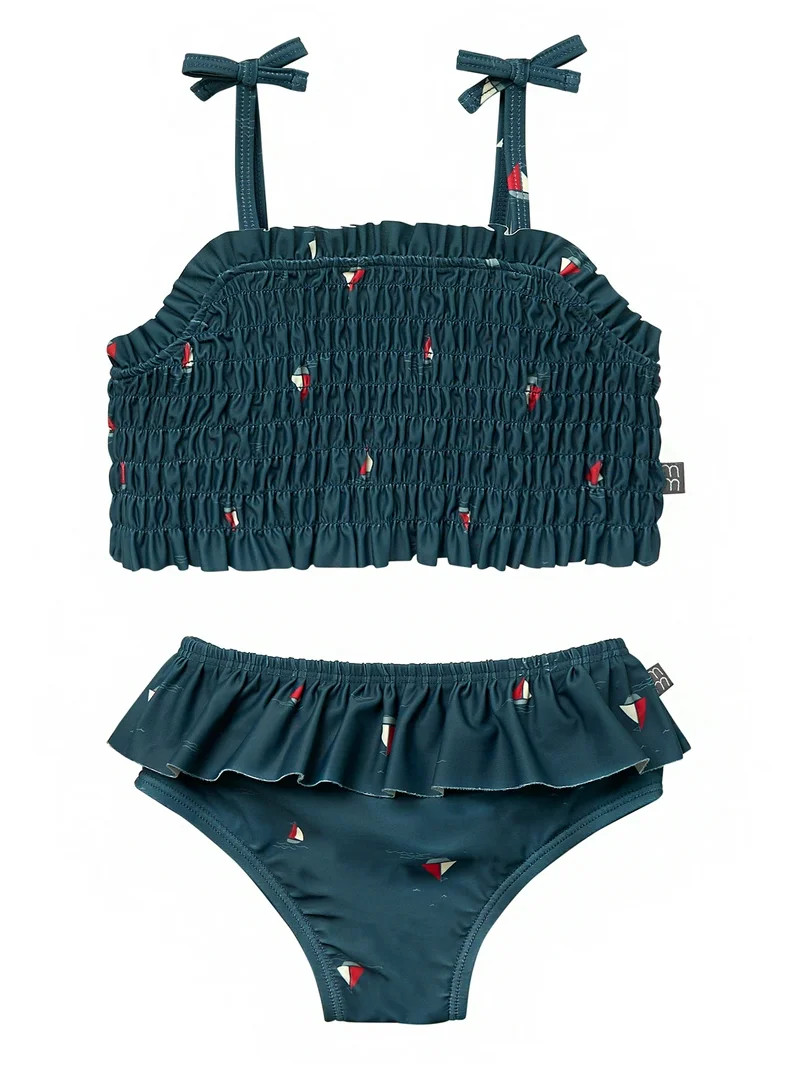 Modern Moments by Gerber Toddler Girl Smocked Top Tankini with Ruffle Set, 2-Piece, Sizes 12M - 5... | Walmart (US)