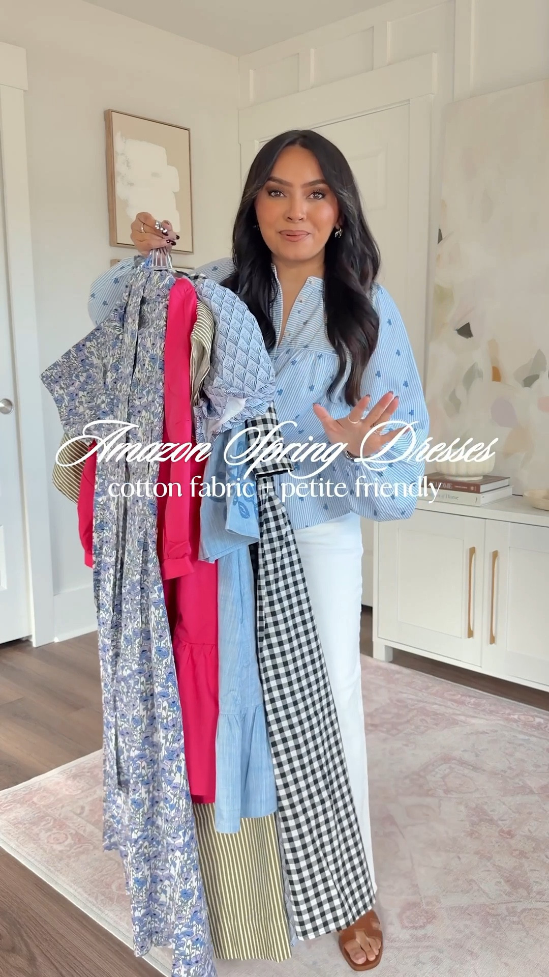 New Amazon Spring Dresses!
For reference: I’m 5’0, 32b bra size, and 2/26 in bottoms, pear shaped. 
*Everything I share is unaltered! TTS means true to size. Between size 5-6.5 in shoes
All dresses size small TTS 
Gold heels size 5 TTS 
Blue top size small TTS 
White jeans size 2 petite TTS#LTKFindsUnder50 #LTKFindsUnder100



#LTKootd #LTKgrwm #LTKPetite