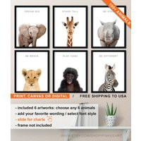 Safari Animal Nursery Prints, Inspirational Quote Art, Zoo Animals Baby Gift, Jungle Prints For Nurs | Etsy (US)