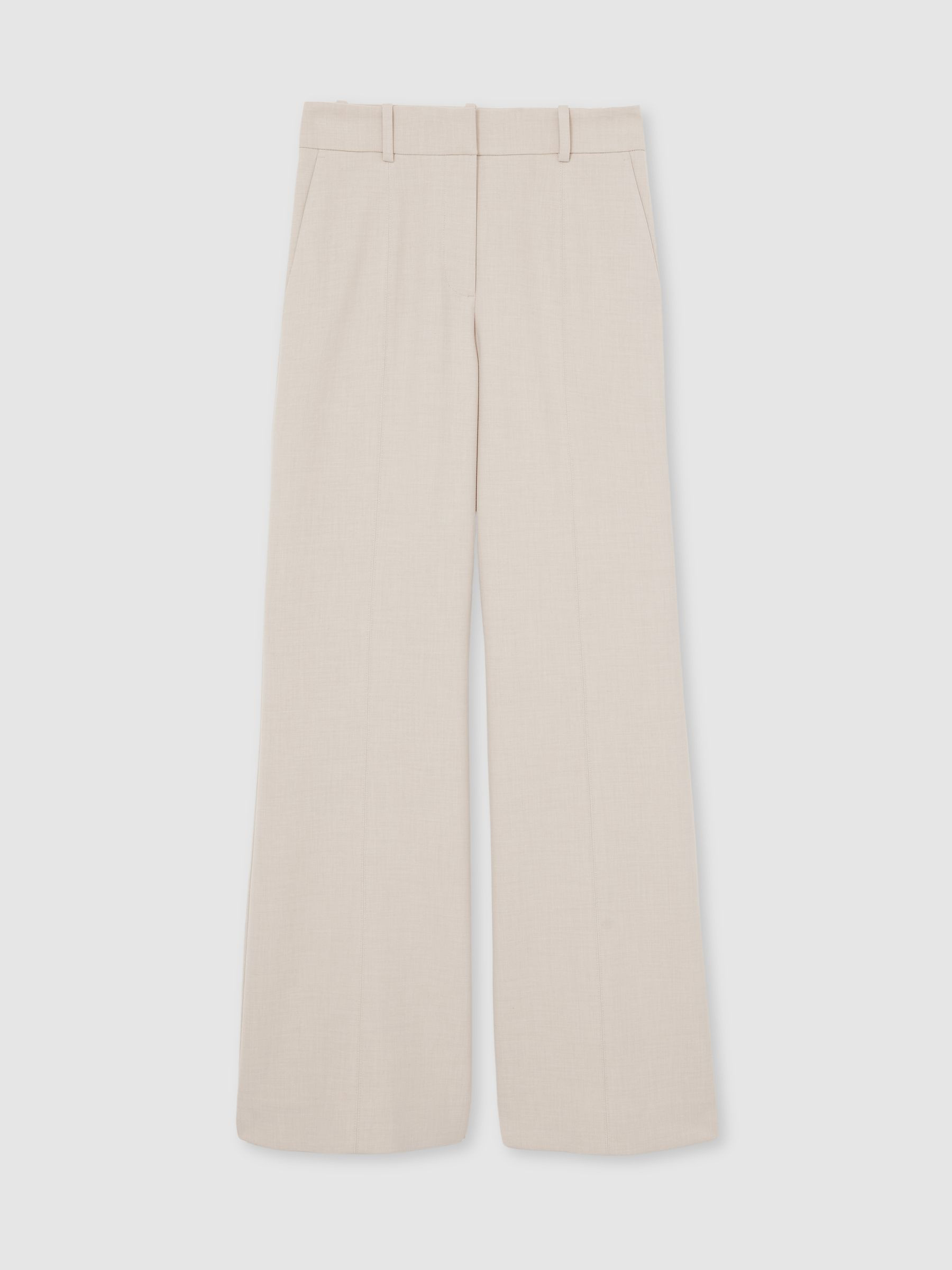 Flared Tailored Trousers in Neutral | Reiss UK