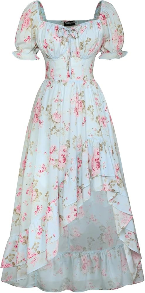 Scarlet Darkness Corset Dresses for Women Summer 2026 Floral Wedding Guest Chiffon Sundress | Amazon (US)