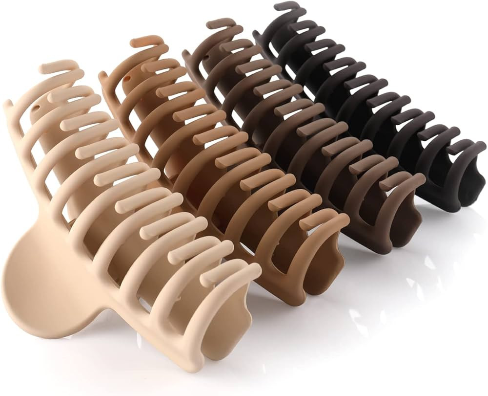 Dyrec Large Hair Clips, 4 Pack 4.3" Hair Claw Clips for Women & Girls, Matte Claw Hair Clips for ... | Amazon (US)