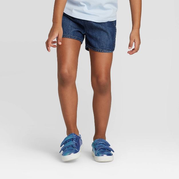 Toddler Girls' Woven Pull-On Shorts - Cat & Jack™ Dark Blue | Target